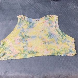 UO Oversized Tie-dye Crop Top XS